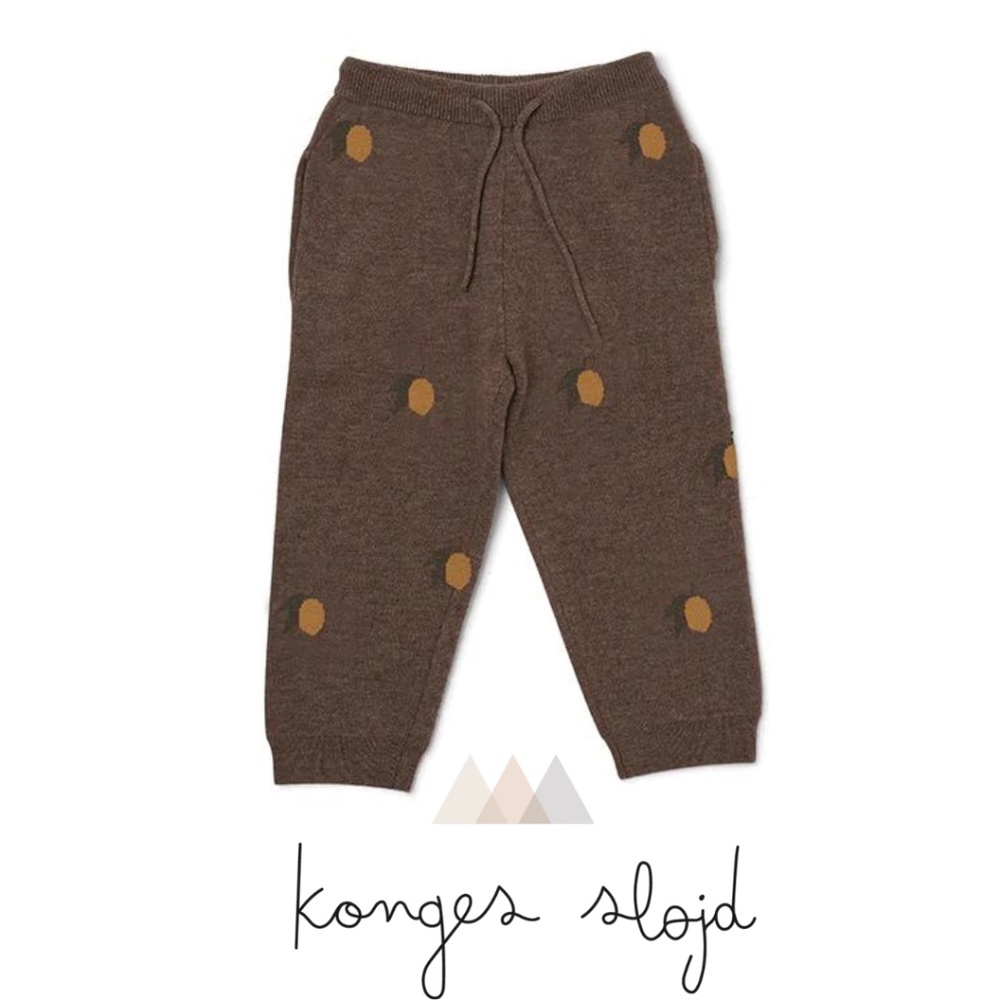 NWOT Konges Sløjd Pants "Lapis Jacquard Lemon", Size 12 Months
